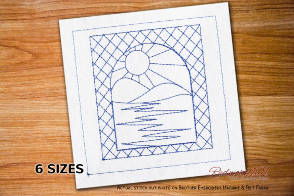 Review: Spring Nature Window View Redwork Design